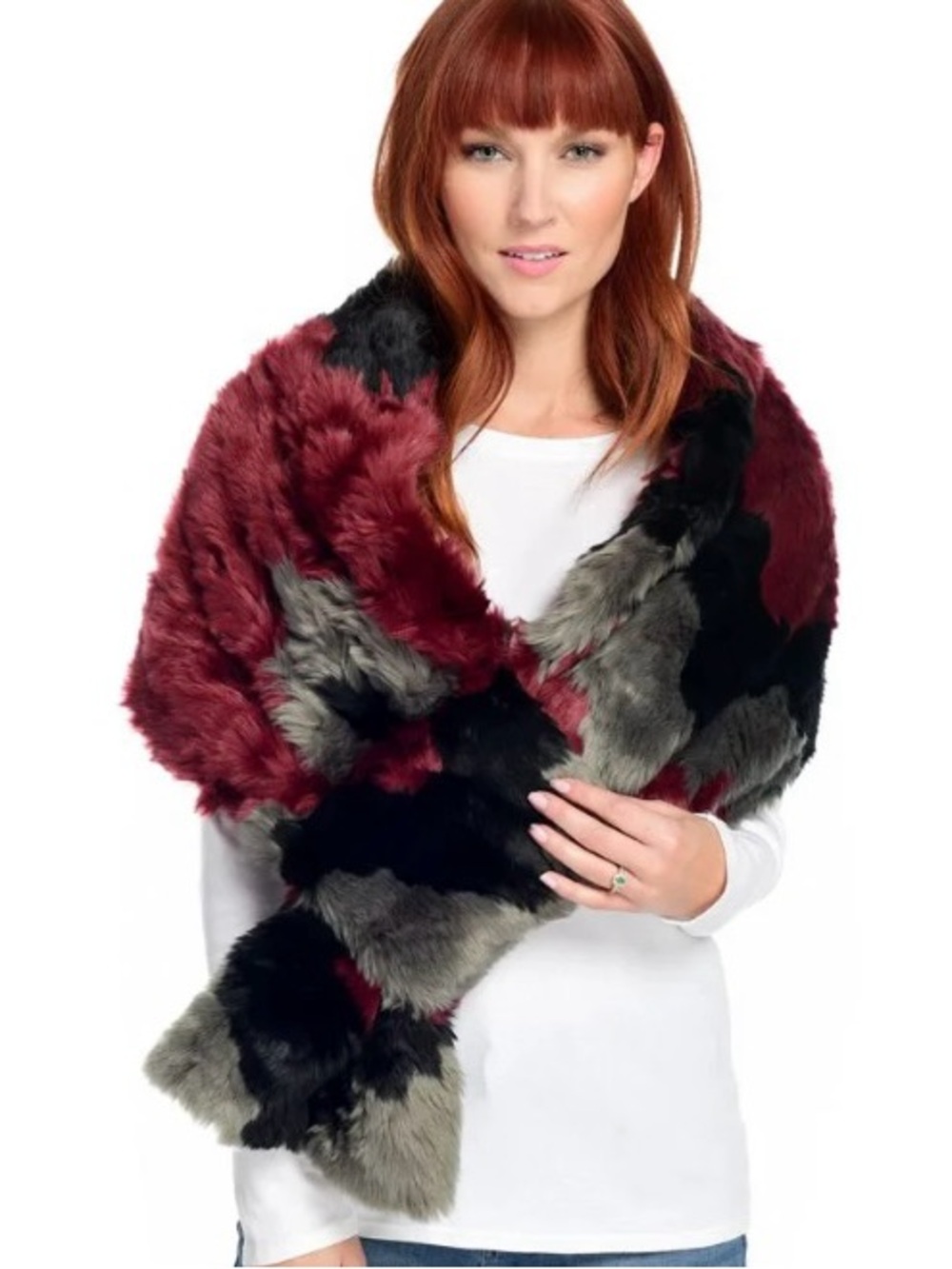 Faux-Fur-Outer-Luxurious faux fur wrap scarf